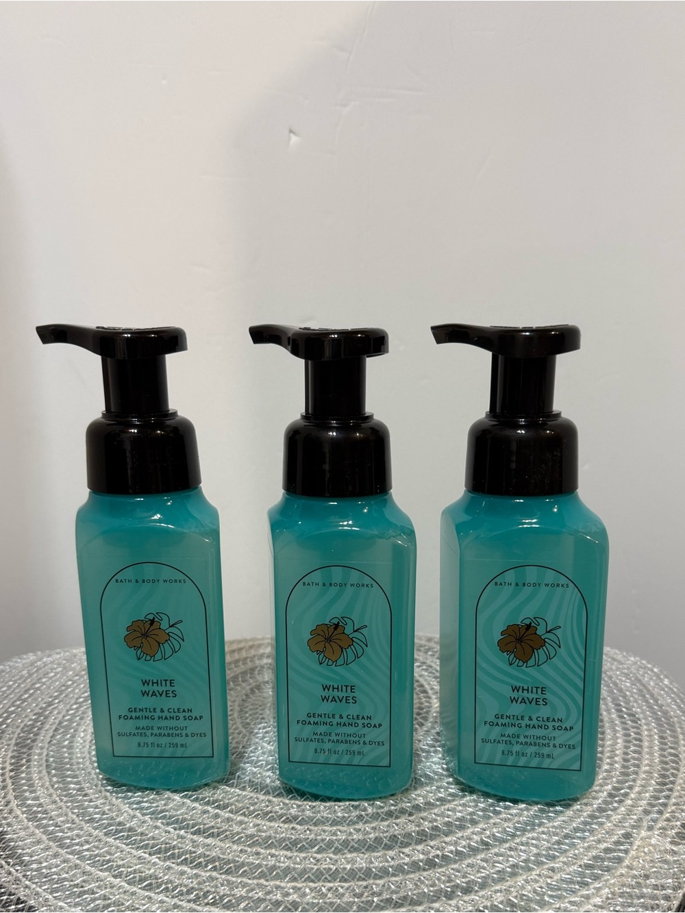 BBW White Waves Foaming Hand Soap Set of 3 NWT